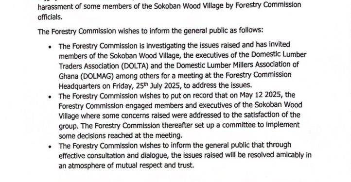 forestry commission responds to sokoban wood sellers harassment claims