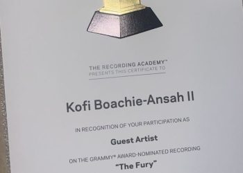Ghana’s Kofi Boachie-Ansah II earns Grammy recognition for role on ‘The Fury’ album