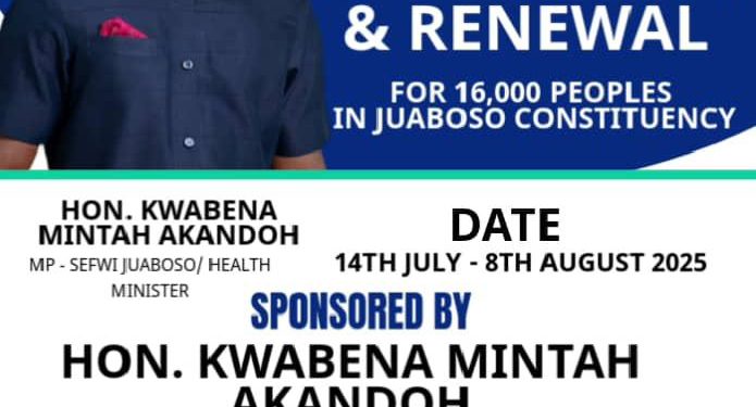 health minister to register over 16000 residents under nhis in juaboso district