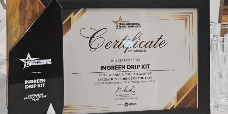 ingreen drip kit named irrigation product of the year at ghana international product awards