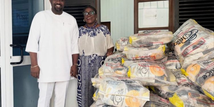 john dumelo donates 500 bags of rice to ug