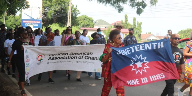 juneteenth festival celebrated with vibrant float in accra