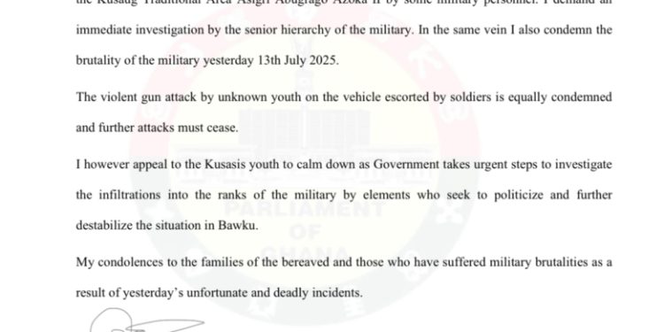 mahama ayariga condemns military brutality demands full probe