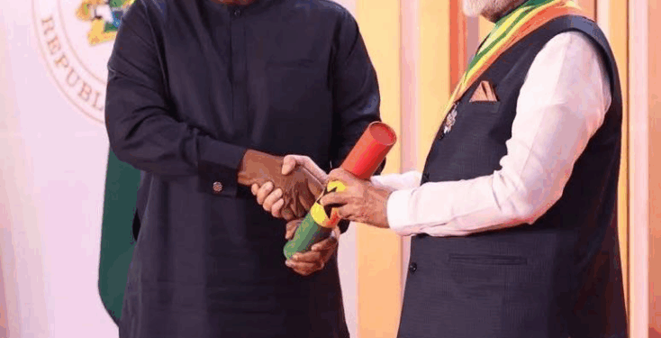 mahama confers state honour on indian prime minister modi