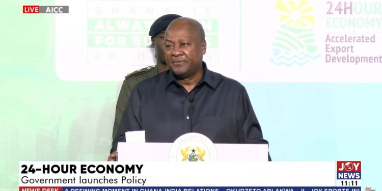 mahama outlines 8 pillar framework for 24 hour economy