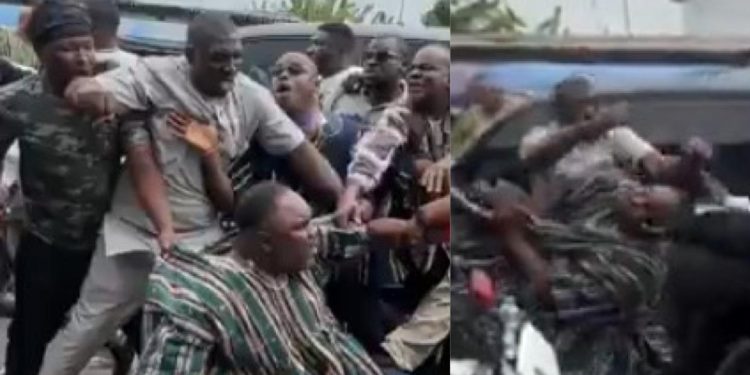 npp deputy organiser chris asamoah beaten to pulp during ablekuma north polls