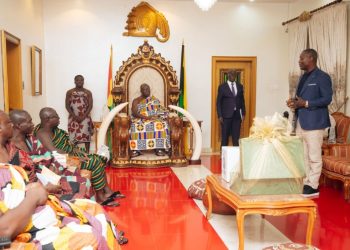 Otumfuo Osei Tutu II pledges to mobilize mining-sector support for Minister Kofi Adams, confident of swift completion of Baba Yara Stadium And Nyinahin Complex