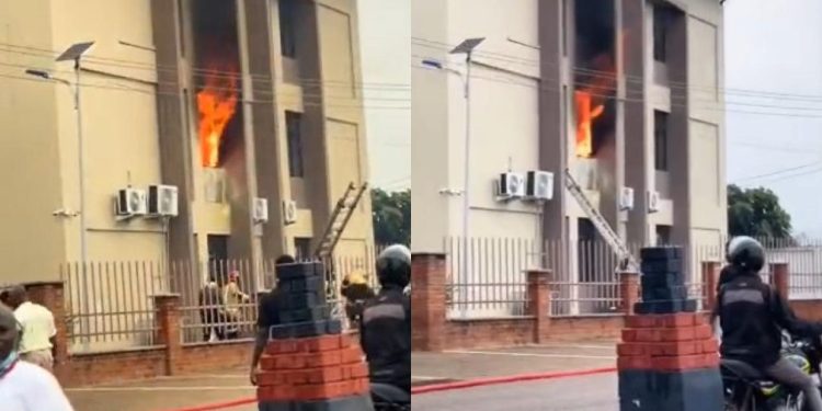 police church near 37 station on fire