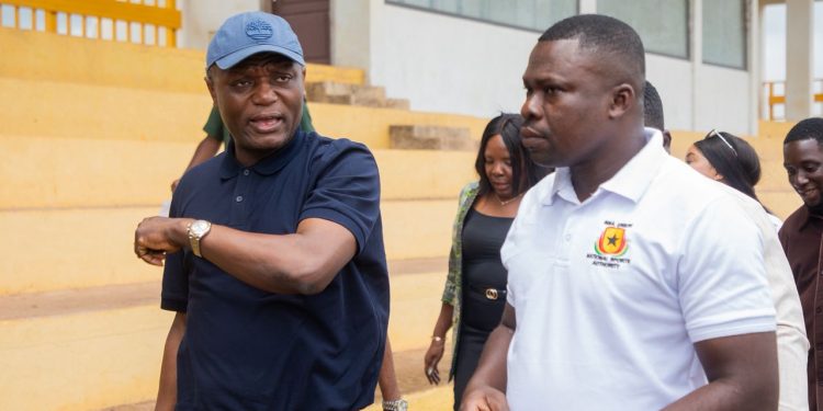 sports minister inspects abandoned nyinahin youth resource centre vows completion
