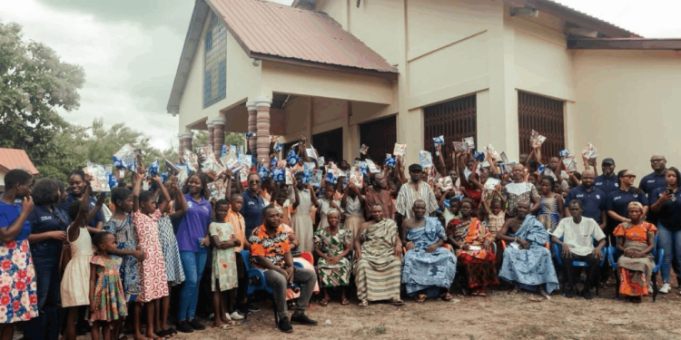 stanbic bank donates reusable sanitary pads to teenage girls in volta region