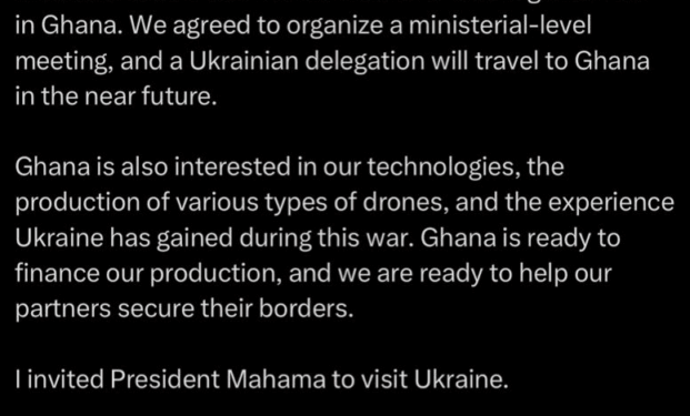 zelenskyy announces closer ukraine ghana ties on agriculture and defence