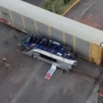 At least 10 dead after train crashes into bus in Mexico