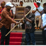 Mahama hails activities of Buz Stop Boys, supports them with equipment