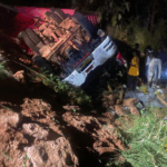 Firefighters rescue two after car plunges into ditch on Kwahu-Abetifi road 1 firefighters rescue two after car plunges into ditch on kwahu abetifi road
