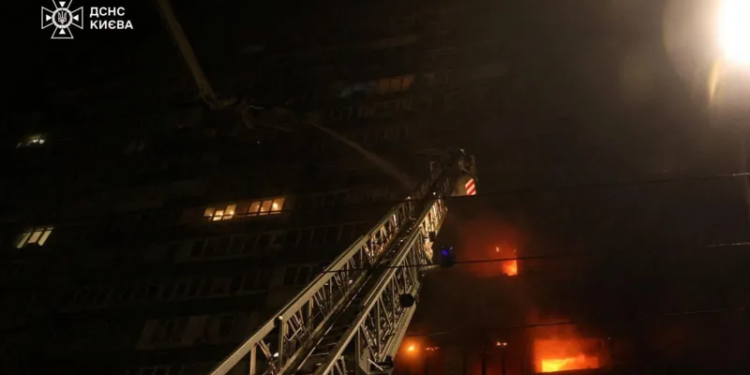 major russian strikes cut power across kyiv