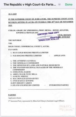 supreme court dismisses fgr and blue gold challenges heath goldfields secures bogoso prestea mine