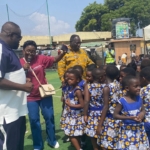 Diana Hamilton feeds over 450 school children at Bukom Park