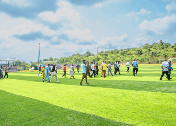 Photos: Archbishop Charles Agyinasare hands over astroturf to Perez University College