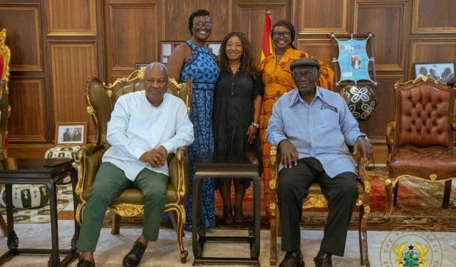 president mahama visits kufuor with seasons greetings