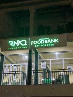 rnaq foundation opens food bank in techiman
