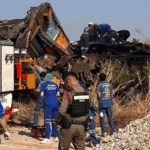 A construction crane falls on a passenger train in northeastern Thailand, killing at least 22 people 4 A construction crane falls on a passenger train in northeastern Thailand, killing at least 22 people