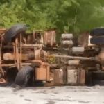 Fuel tanker carrying 54,000 litres of petrol crashes at Dominasi Toboasi on Mankessim–Fosu road