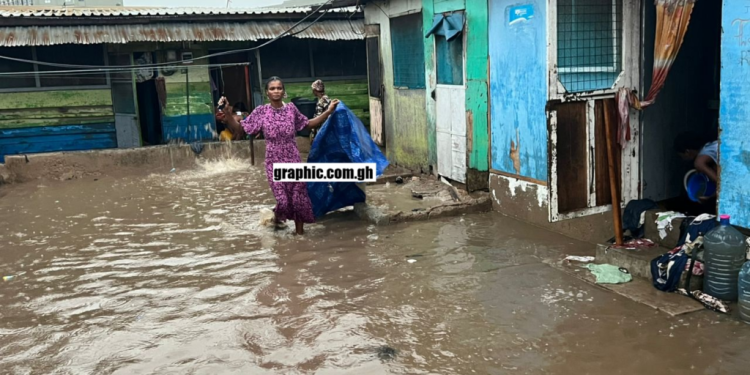 14 children rescued as floodwaters wreak havoc in tema manhean