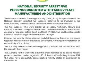 5 arrested over fake DV plate manufacturing and distribution