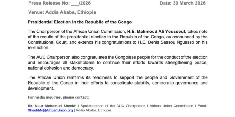african union commends congo election outcome as sassou nguesso secures re election