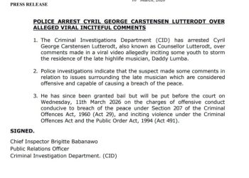 CID arrests Counsellor Lutterodt over viral comments on Daddy Lumba