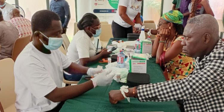 consolidated bank ghana offers free health screening to north legon residents