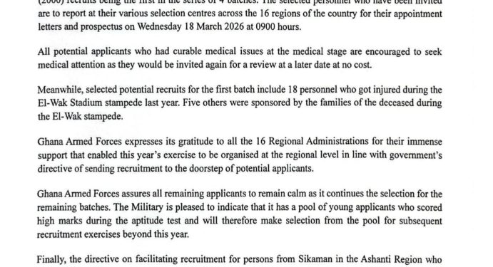First batch of Ghana Armed Forces recruits to begin training 1 first batch of ghana armed forces recruits to begin training