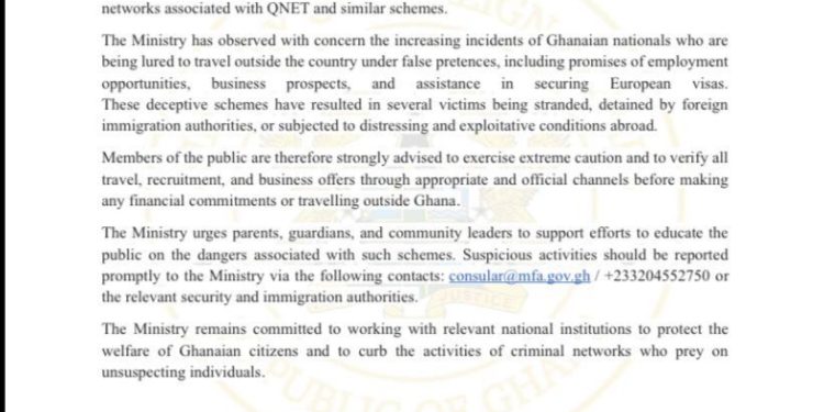 foreign affairs ministry warns ghanaians against qnet and travel fraud schemes