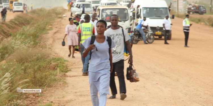 fuel tanker explosion at potsin leaves hundreds stranded on kasoa winneba highway