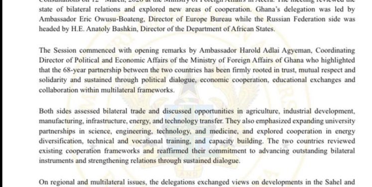 ghana russia review bilateral ties explore new areas of cooperation