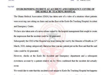 GMA calls for National Emergency Command Centre after Korle Bu overcrowding incident