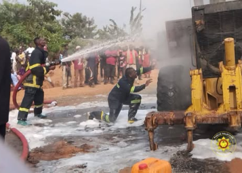 GNFS salvages grader from total destruction in Ajumako fire