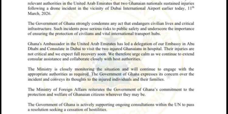govt condemns drone incident near dubai airport that injured two ghanaians