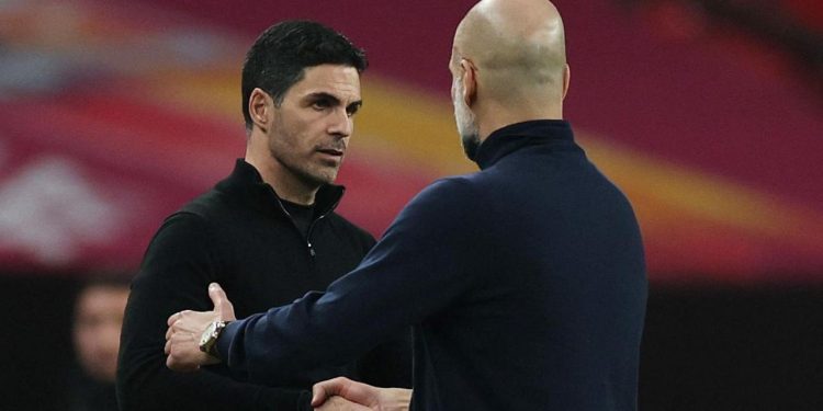 guardiolas dance of joy as man city pile pressure on desolate arsenal