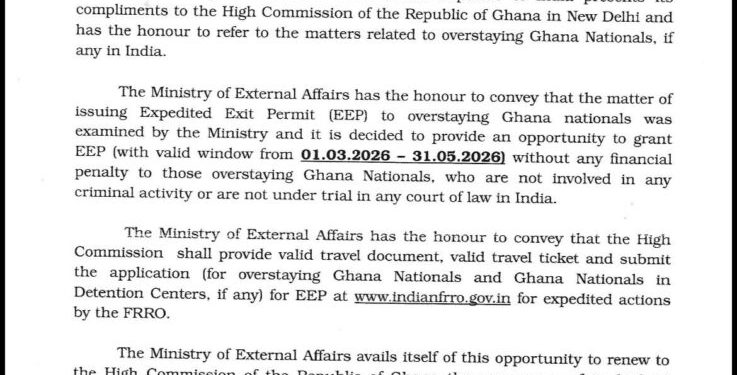 india grants penalty free exit window for overstayed ghanaian nationals