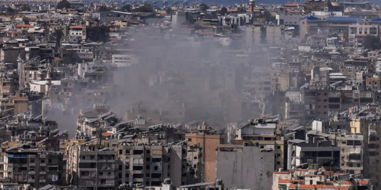 israel pounds beirut suburbs after hezbollah launches rocket barrage