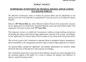 Minerals Commission halts online mineral rights applications until June