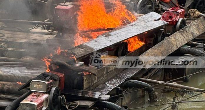 naimos destroys 50 illegal mining machines during patrol on ankobra river