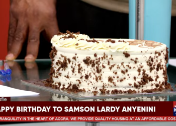 Newsfile panellists surprise host Samson Lardi Ayenini with on-air birthday celebration