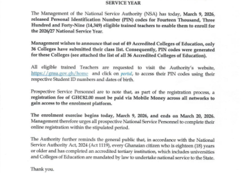 NSA issues PIN codes for over 14,000 trained teachers