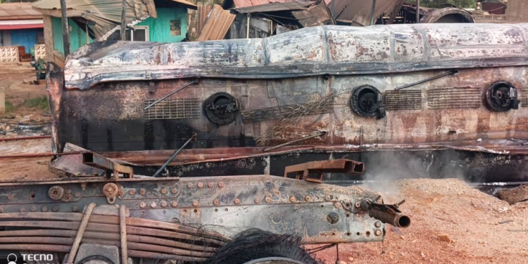 photos fuel tanker explodes at potsin junction