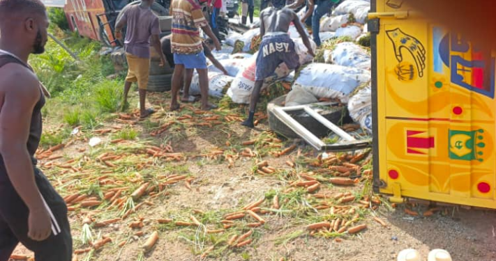 photos vip bus cargo truck collide at konongo two injured