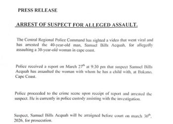 Police arrest man seen in viral video assaulting girlfriend at Cape Coast