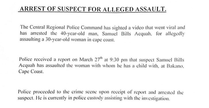 Police arrest man seen in viral video assaulting girlfriend at Cape Coast 1 police arrest man seen in viral video assaulting girlfriend at cape coast