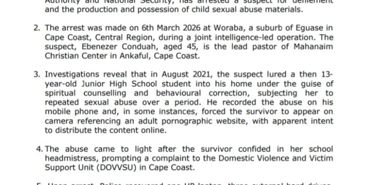 police arrest suspect for defilement possession of child sexual abuse materials